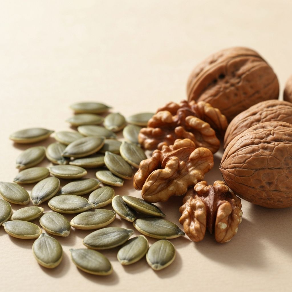 Pumpkin seeds and walnuts
